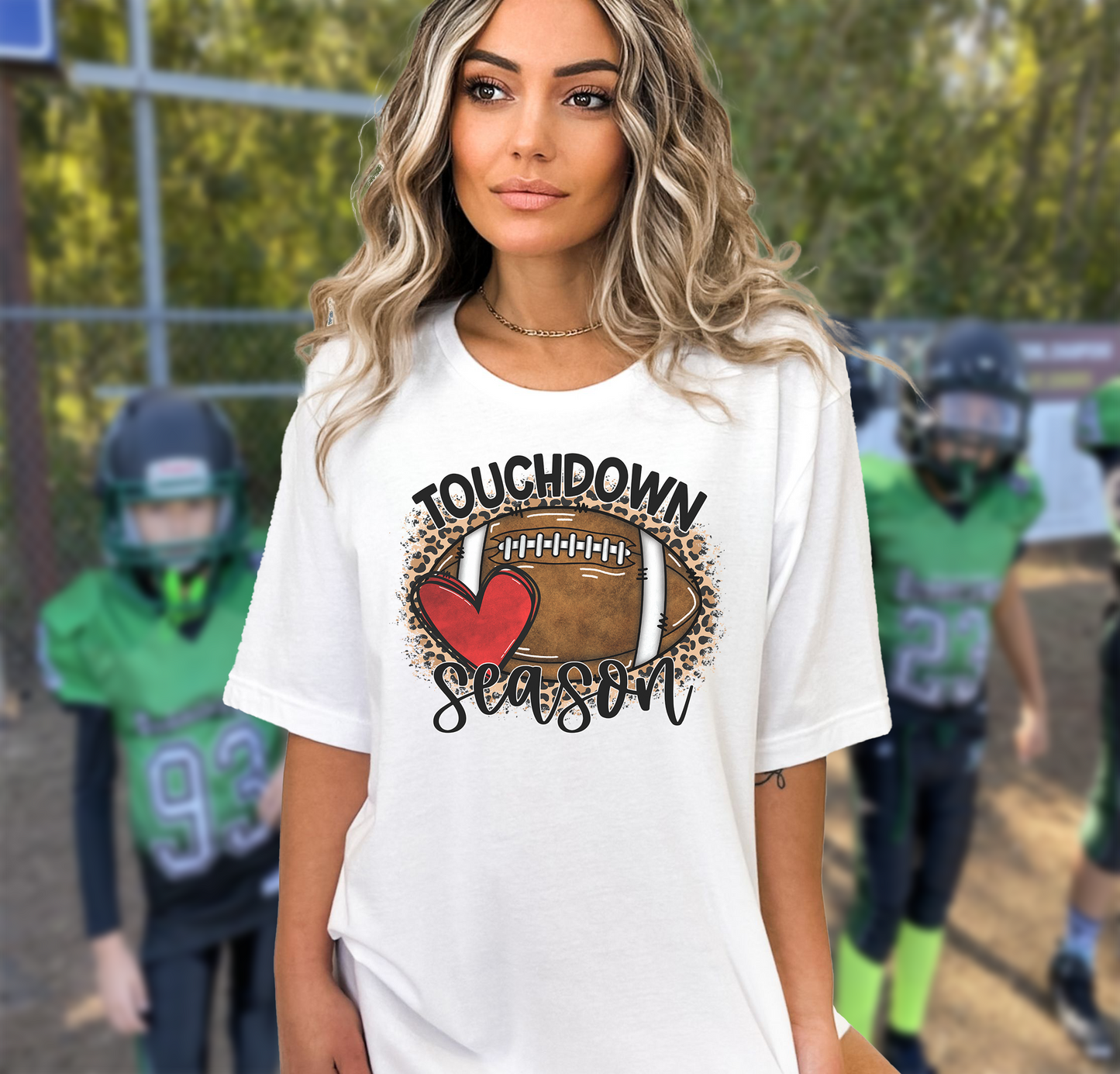Touchdown Season – Vibrant Print T-Shirt for Mom on Kids Football Game Day, Multiple Colors, Customize