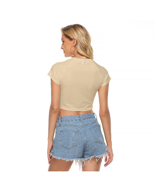 All-Over Print Women's Raglan Cropped T-Shirt - Sporty Chic