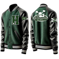 Cheer Jacket- Pecan Grove Hurricanes Custom Letterman Jacket – Classic Team Colors, Premium Leather Sleeves, and Patches