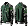 Pecan Grove Hurricanes Custom Letterman Jacket – Classic Team Colors, Premium Leather Sleeves, and Patches