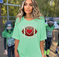 My Heart Is on the Field  – Vibrant Print T-Shirt for Mom on Kids Football Game Day, Multiple Colors, Customize