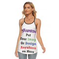 Versatile All-Over Print Women's Criss-Cross Open Back Tank Top: Perfect for Any Occasion