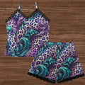Women's Leopard Print Lace-Trimmed Cami Lingerie Home Suit